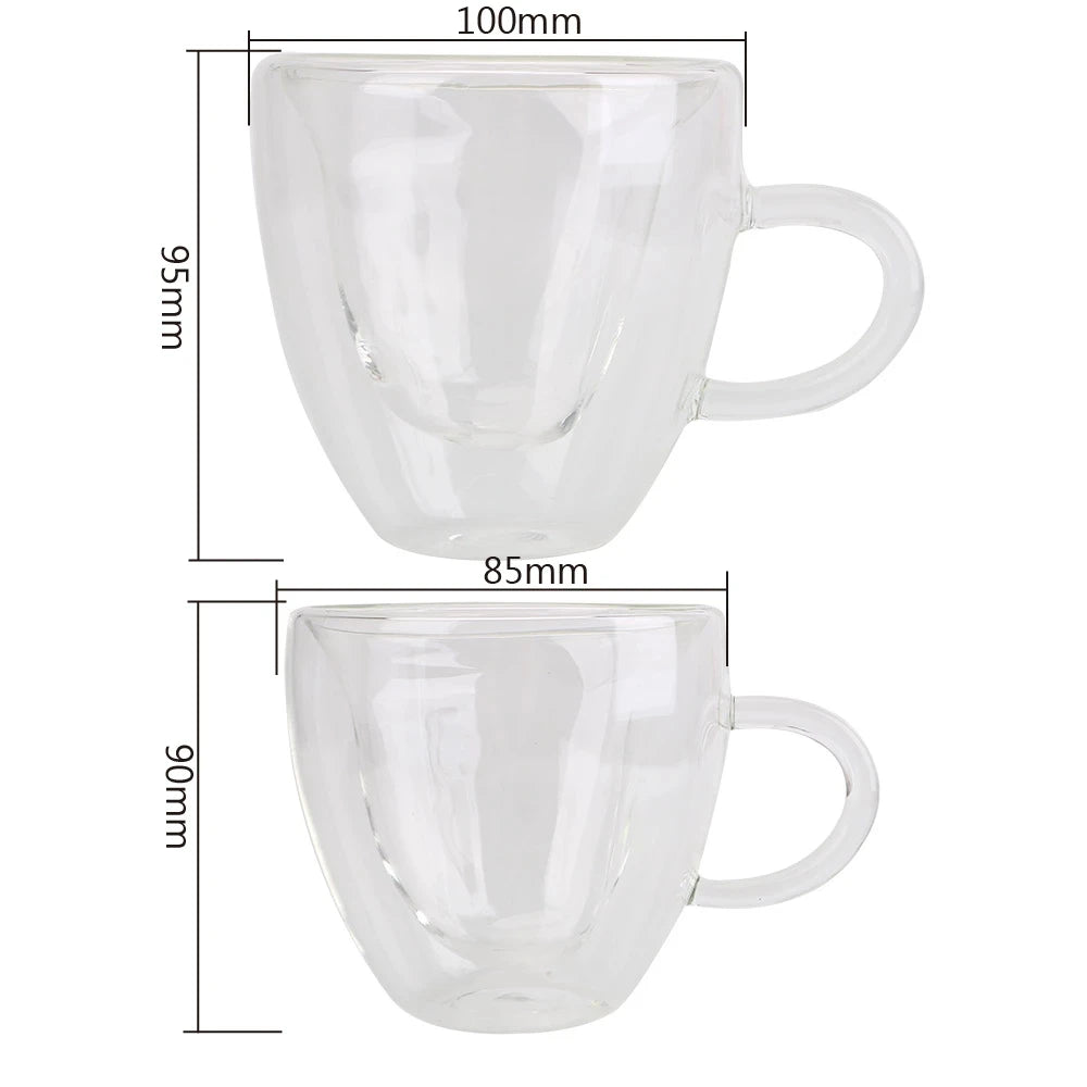 Heart-Shaped Double Wall Glass Mug 💖