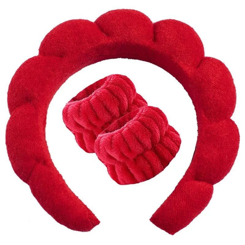 3pcs Spa Headband & Wristband Set