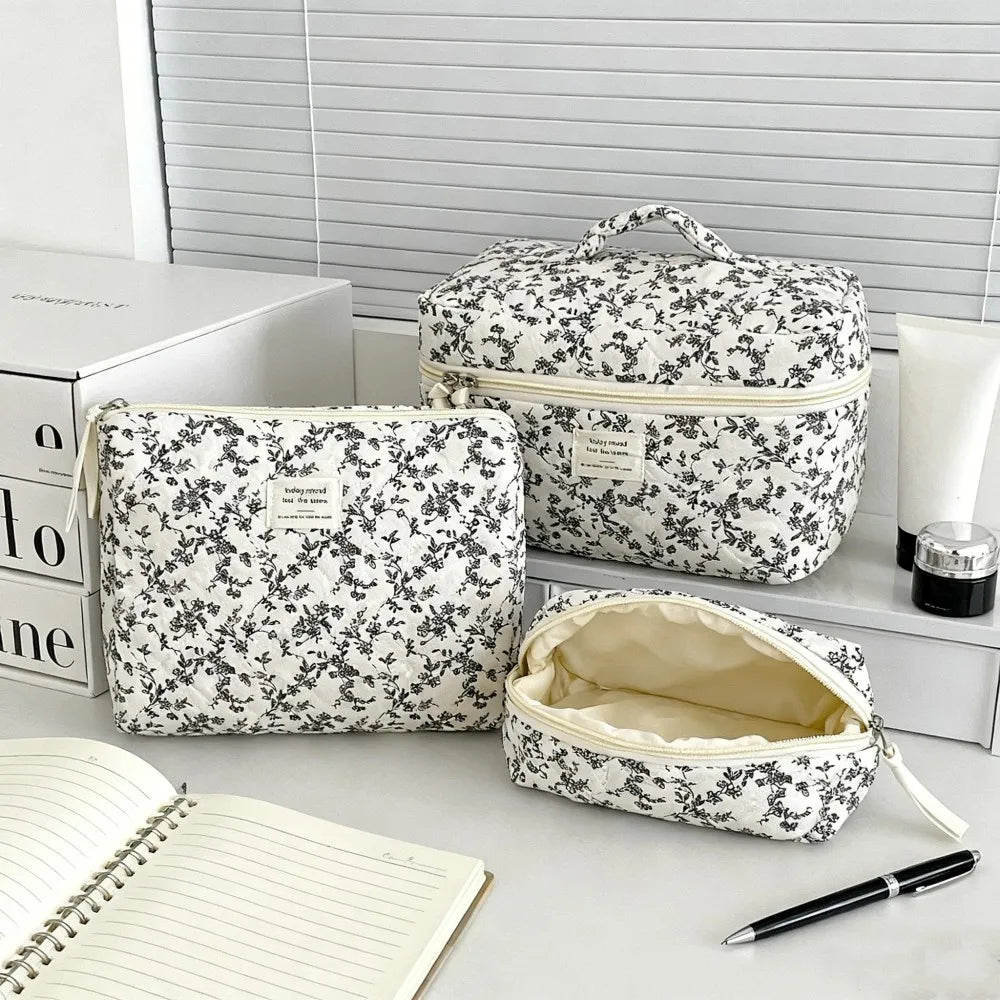 Floral Cotton Makeup Pouch 🌸