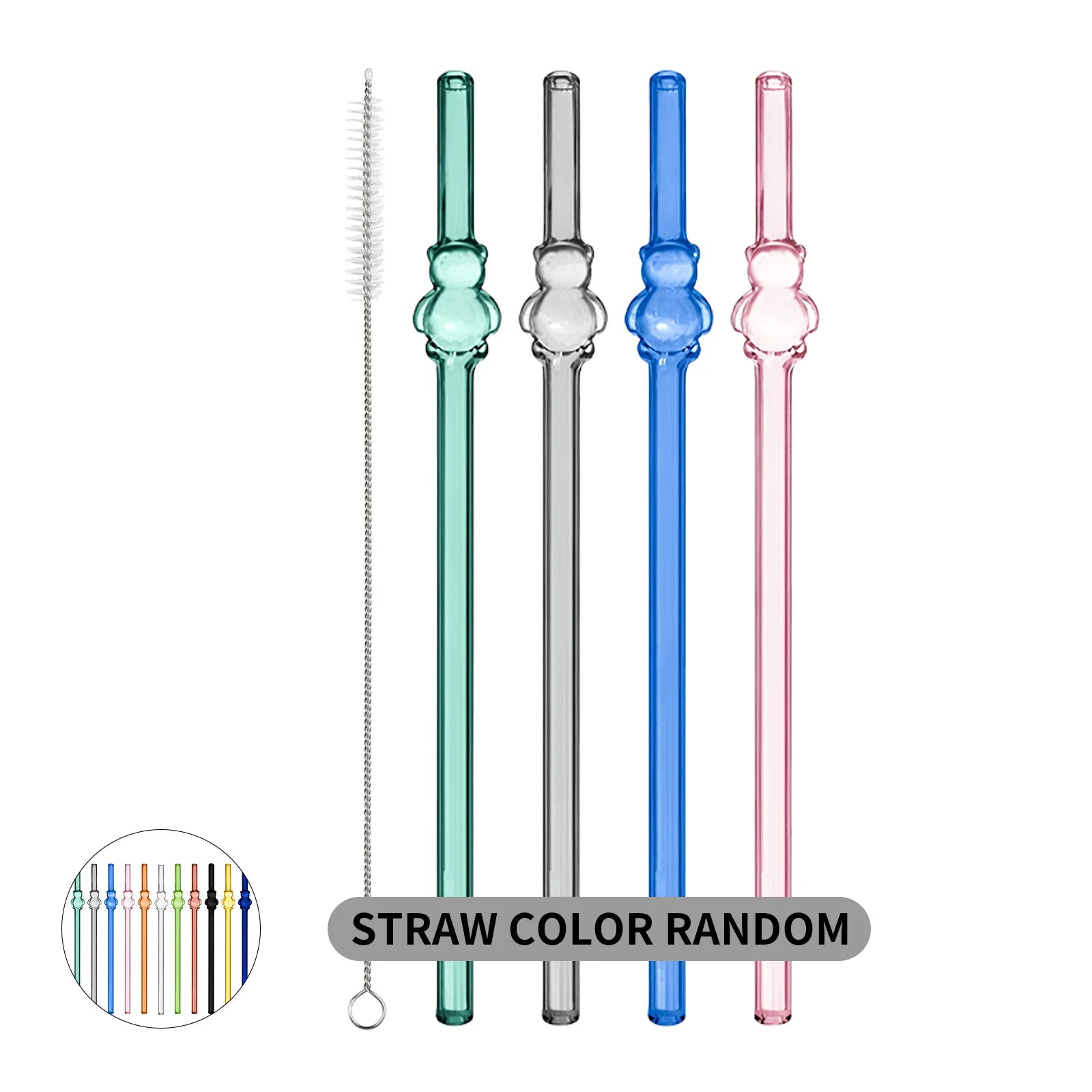 Reusable charm glass straws