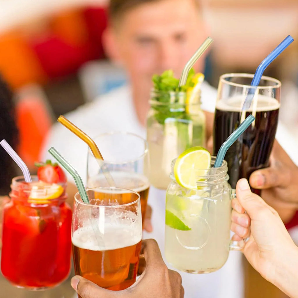 Reusable charm glass straws