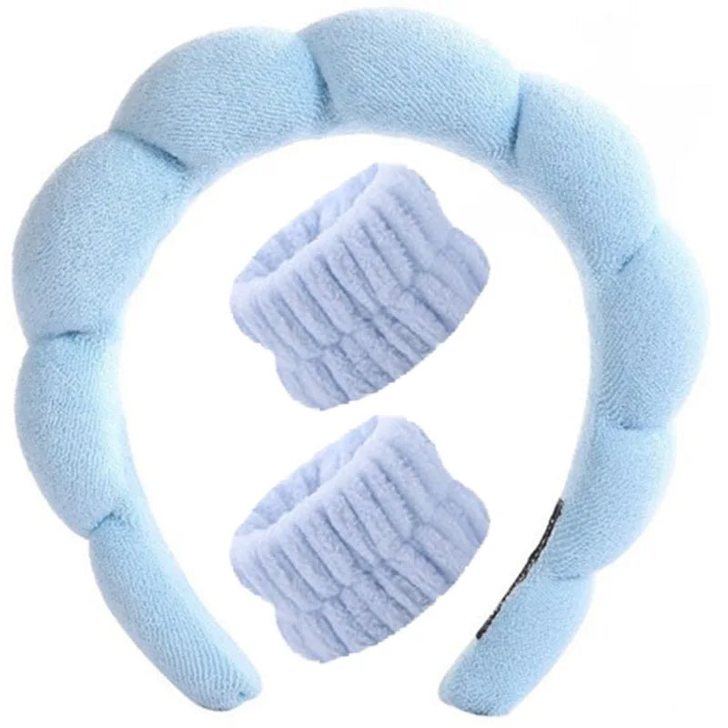 3pcs Spa Headband & Wristband Set