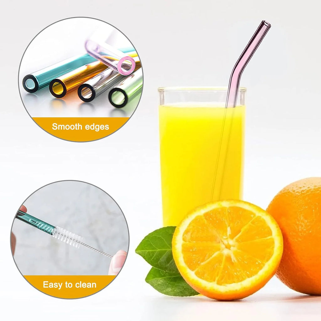 Reusable charm glass straws