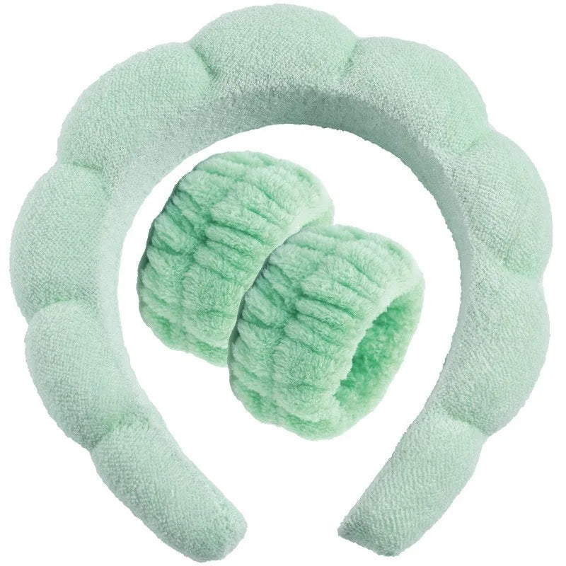 3pcs Spa Headband & Wristband Set