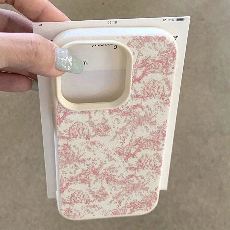 Pink Floral Lichee Pattern Phone Case