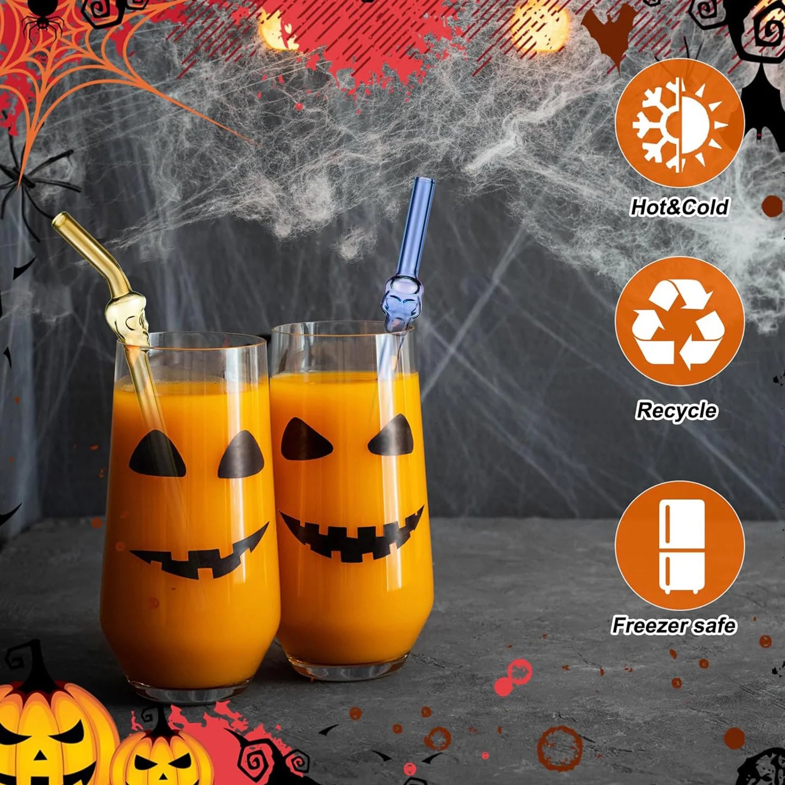 Reusable charm glass straws