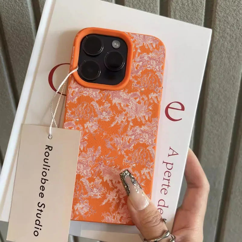 Pink Floral Lichee Pattern Phone Case
