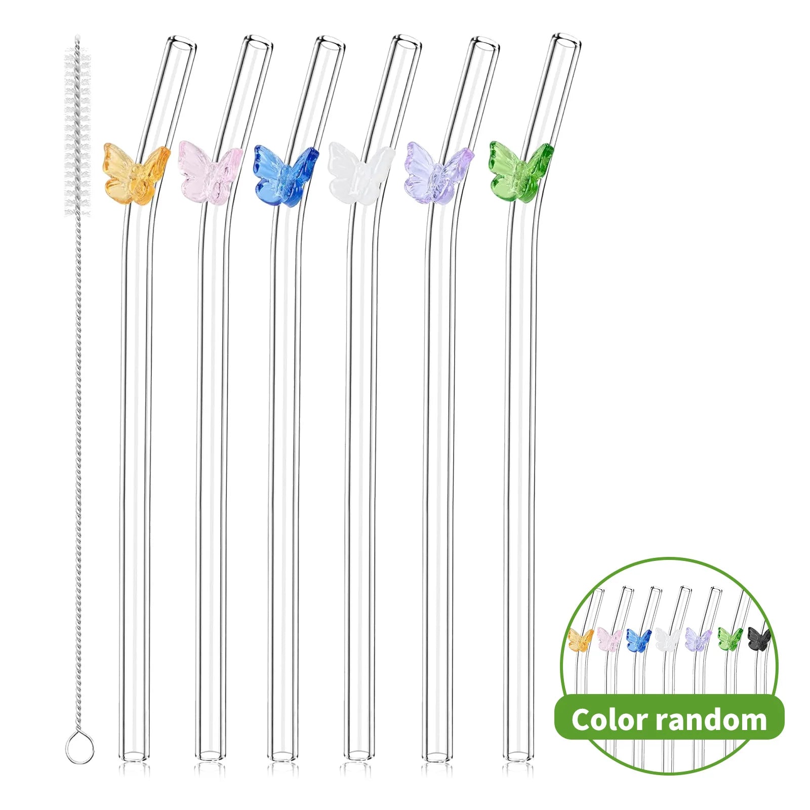 Reusable charm glass straws