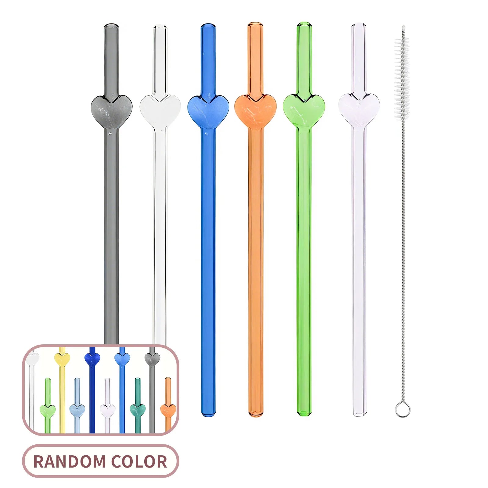 Reusable charm glass straws