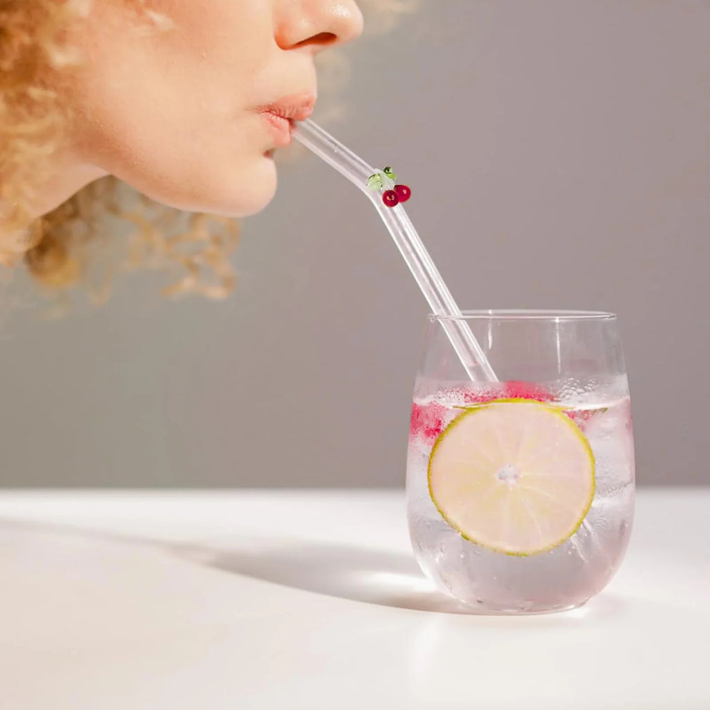 Reusable charm glass straws