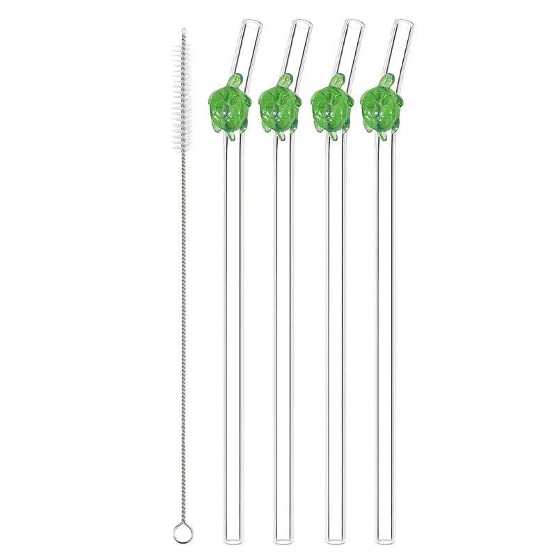 Reusable charm glass straws