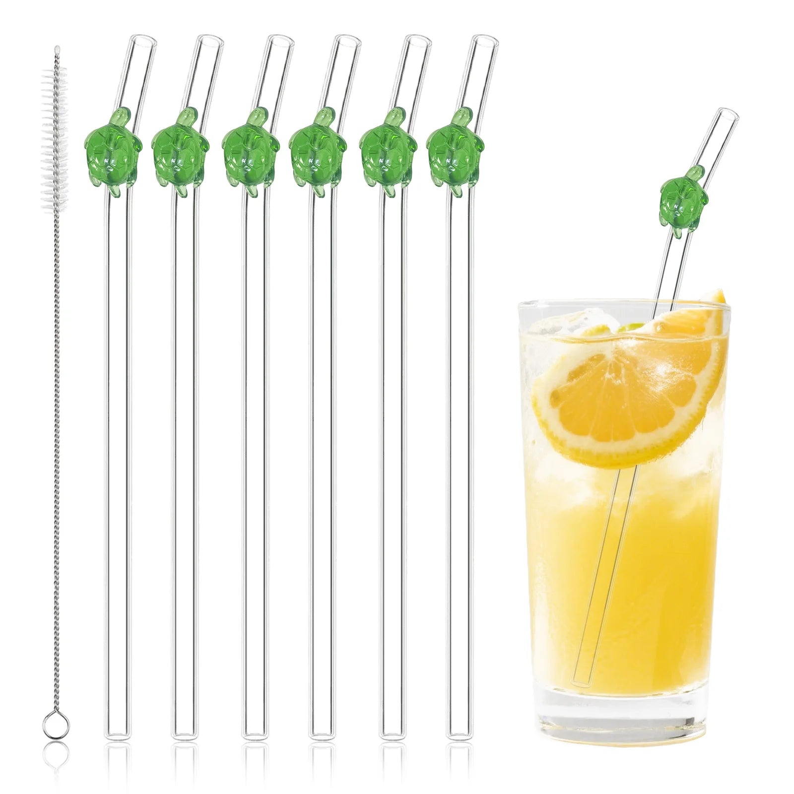 Reusable charm glass straws