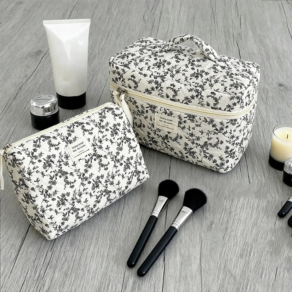 Floral Cotton Makeup Pouch 🌸