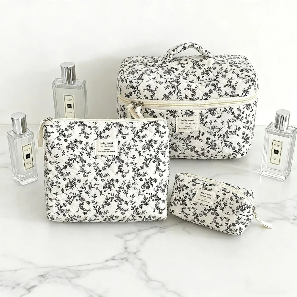 Floral Cotton Makeup Pouch 🌸