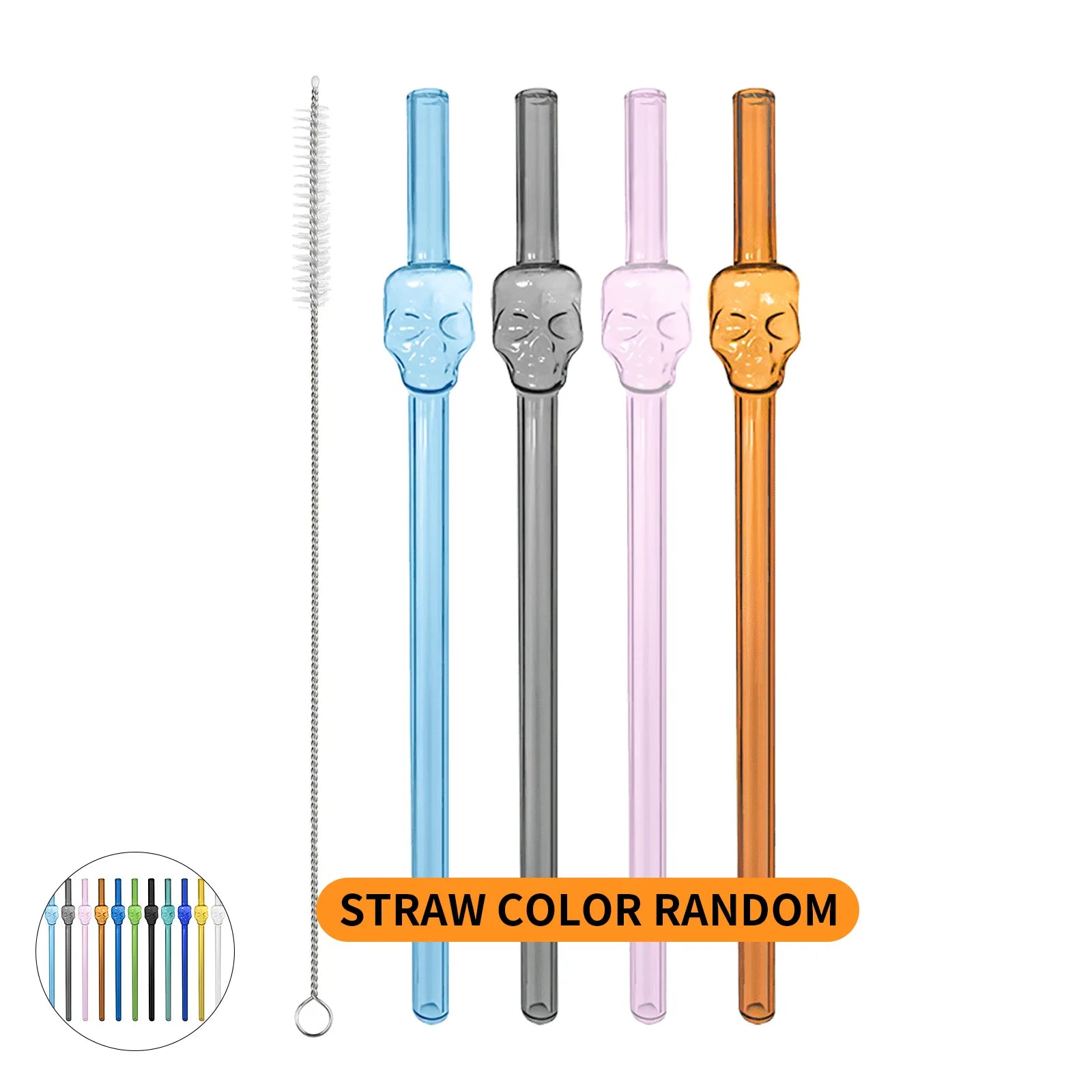 Reusable charm glass straws