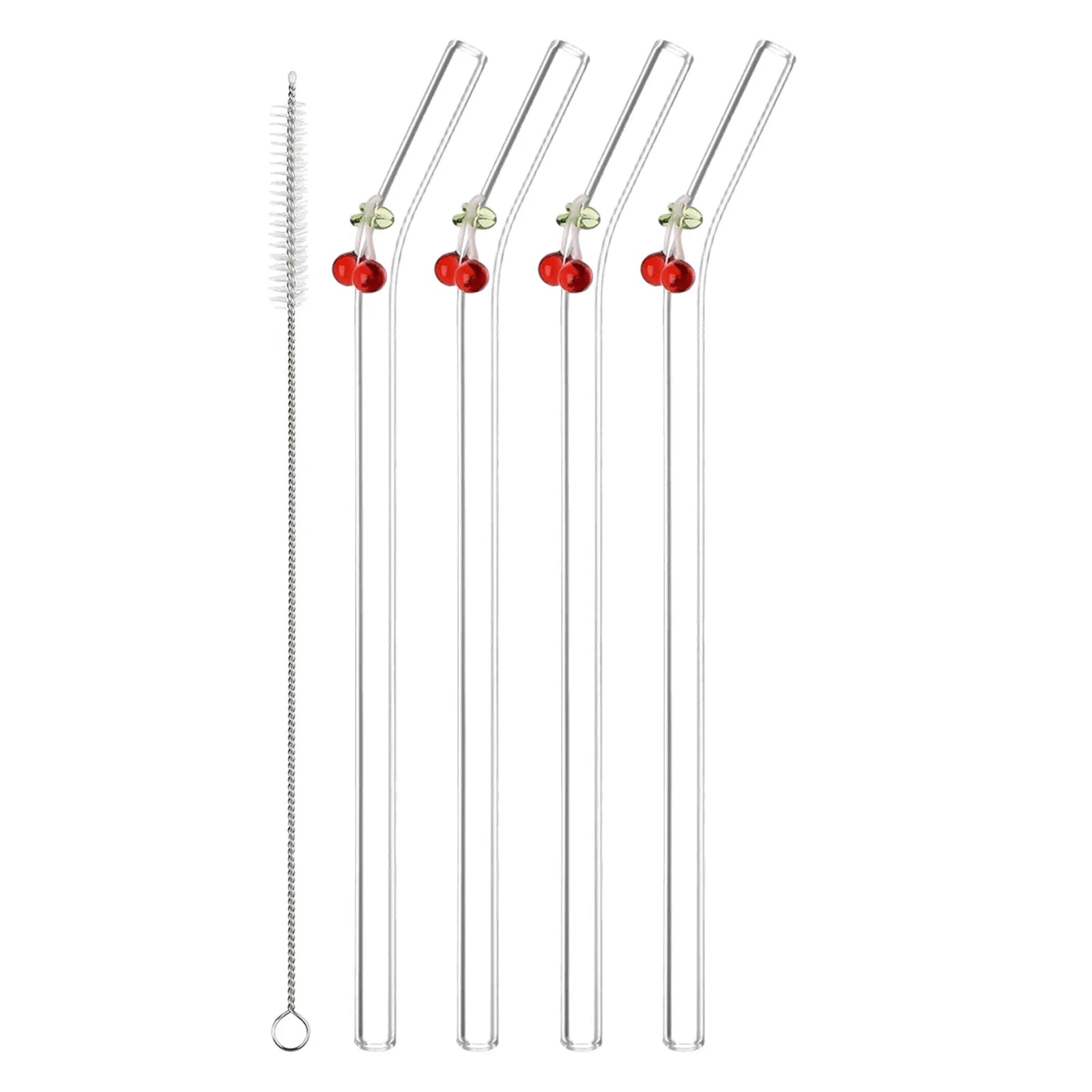 Reusable charm glass straws