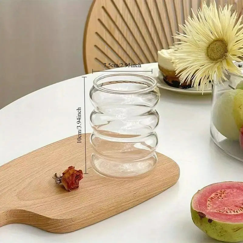 Vintage Ripple Glass Cup Set