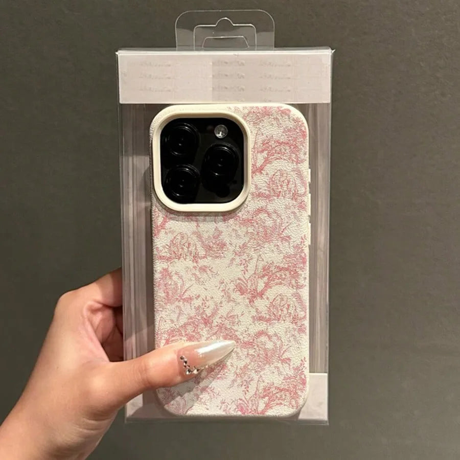 Pink Floral Lichee Pattern Phone Case