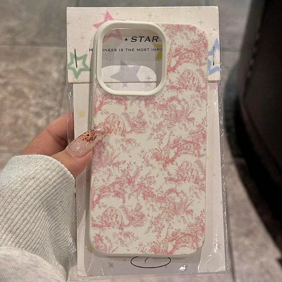 Pink Floral Lichee Pattern Phone Case