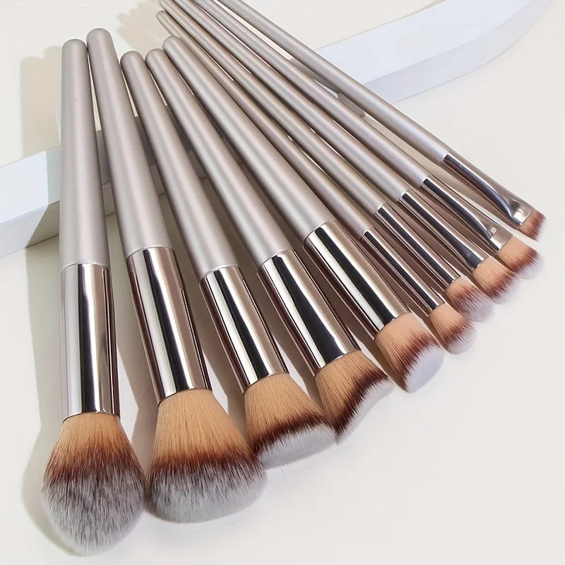 Champagne Gold Makeup Brush Set (10pcs)