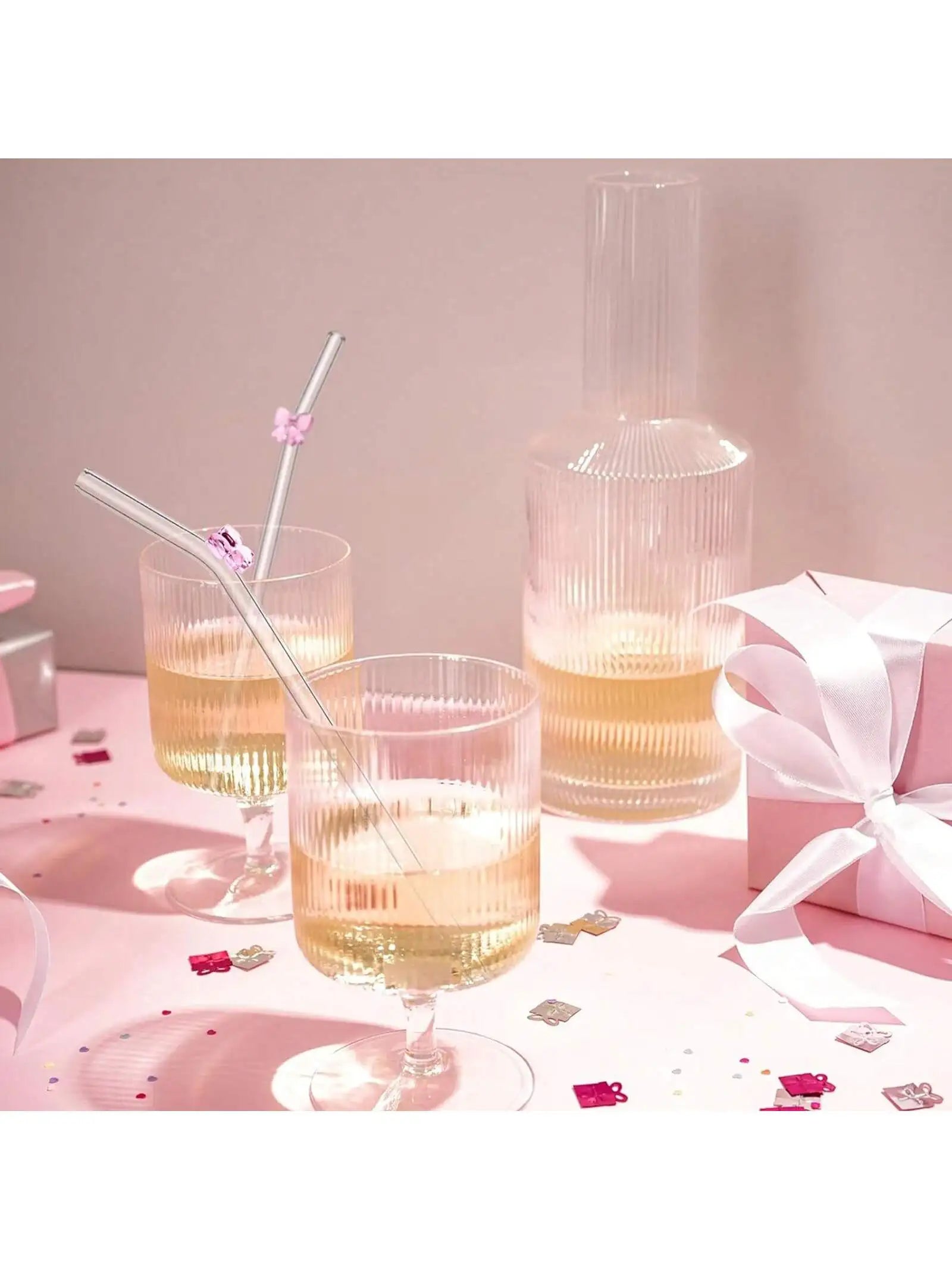 Reusable charm glass straws
