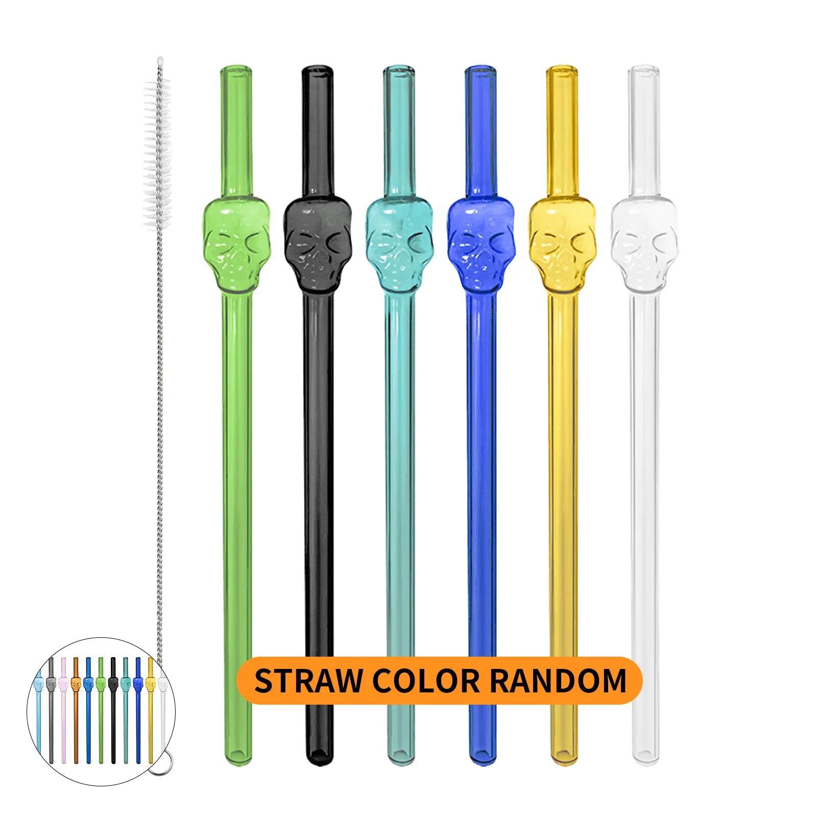 Reusable charm glass straws