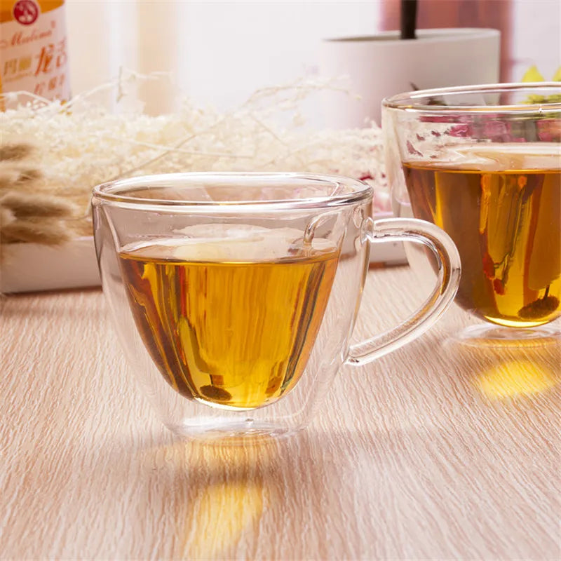 Heart-Shaped Double Wall Glass Mug 💖