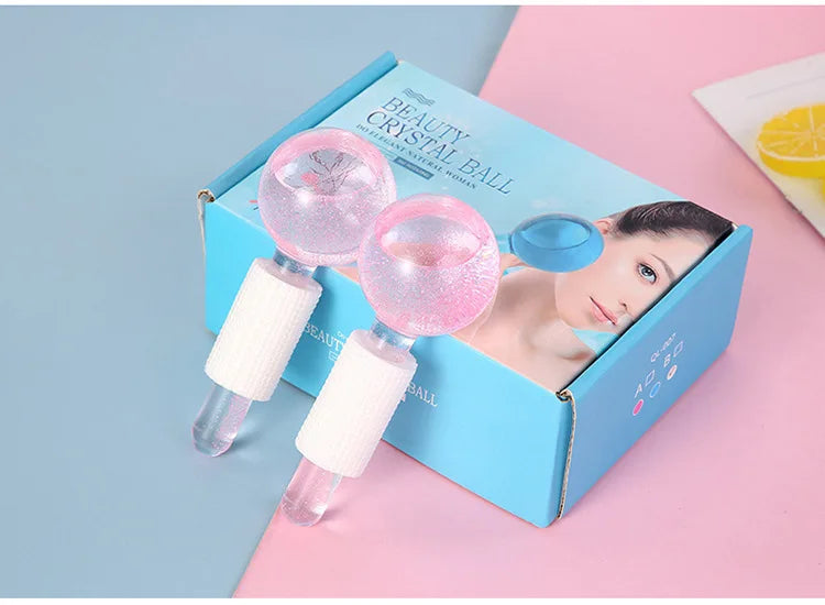 Pink Crystal Ice Face Massage Ball