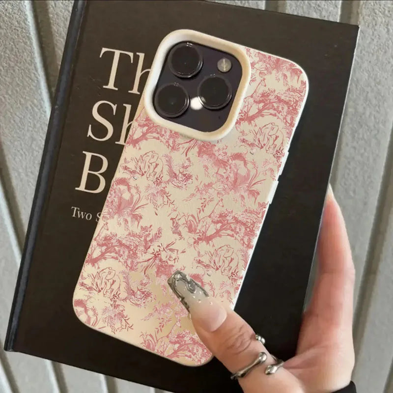 Pink Floral Lichee Pattern Phone Case