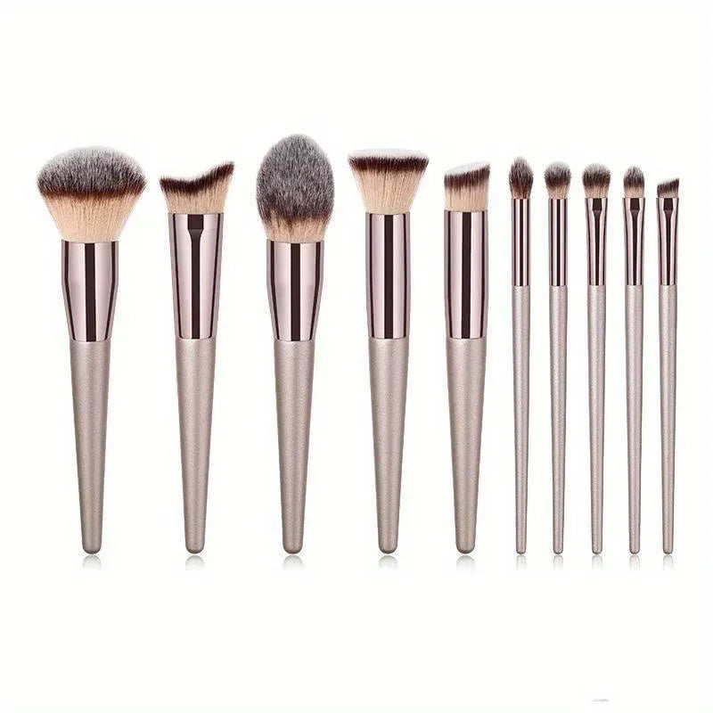 Champagne Gold Makeup Brush Set (10pcs)