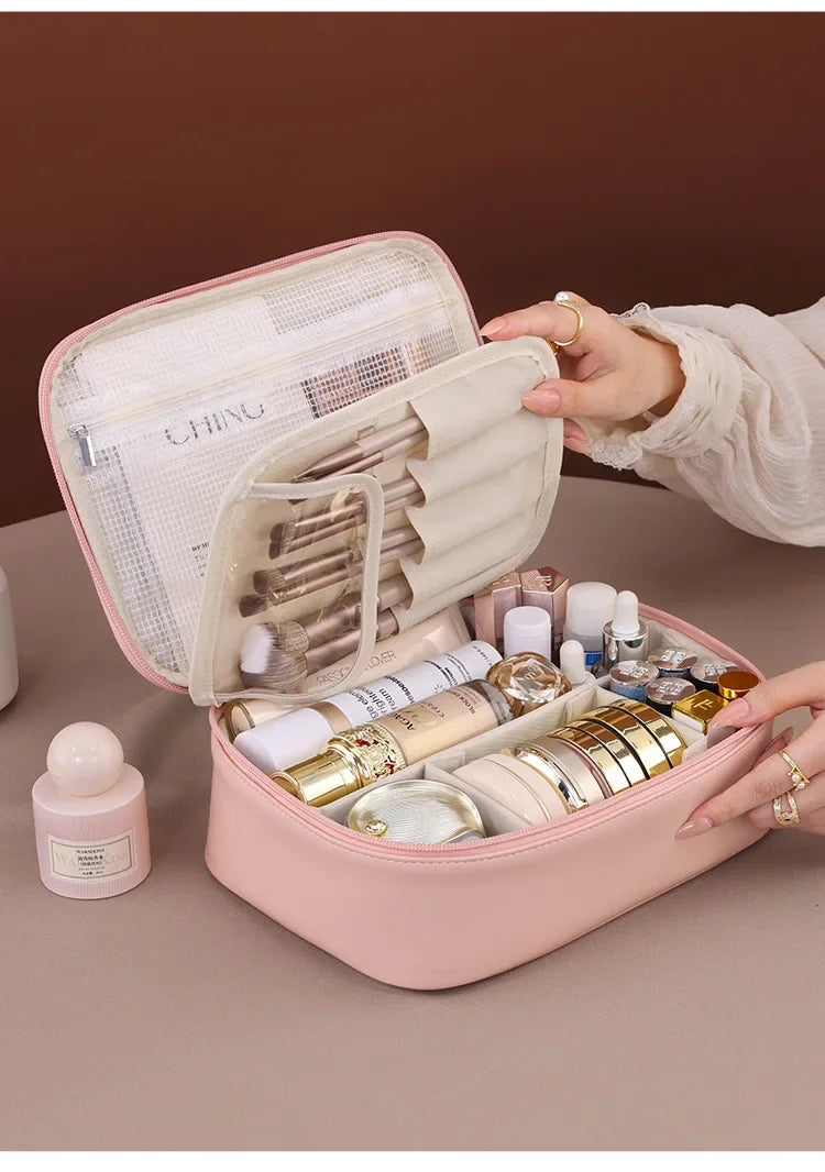 Double-Layer Travel Makeup Organizer