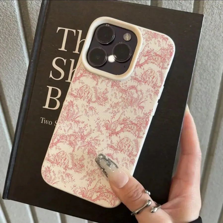 Pink Floral Lichee Pattern Phone Case