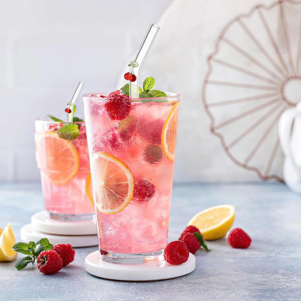 Reusable charm glass straws