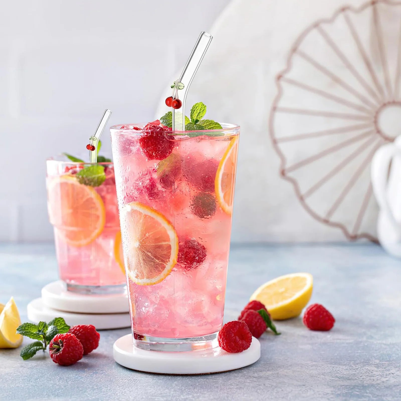 Reusable charm glass straws