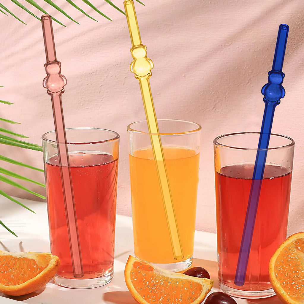 Reusable charm glass straws