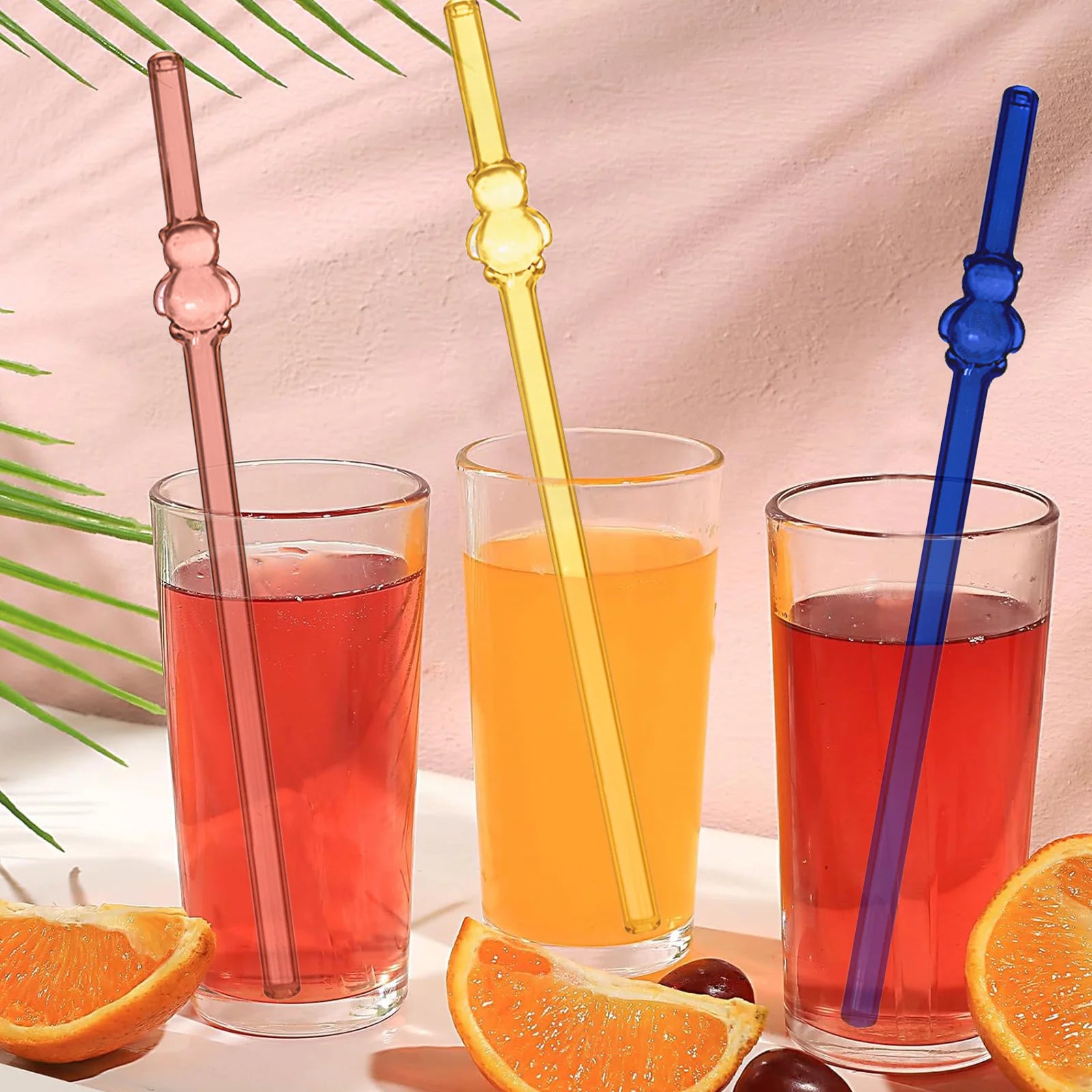 Reusable charm glass straws