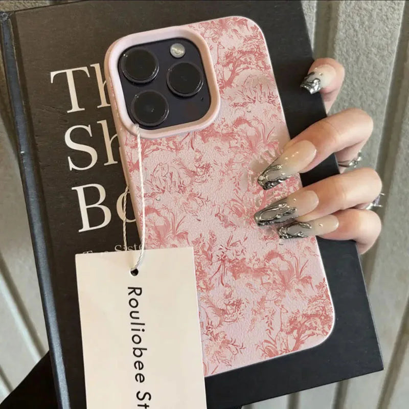 Pink Floral Lichee Pattern Phone Case