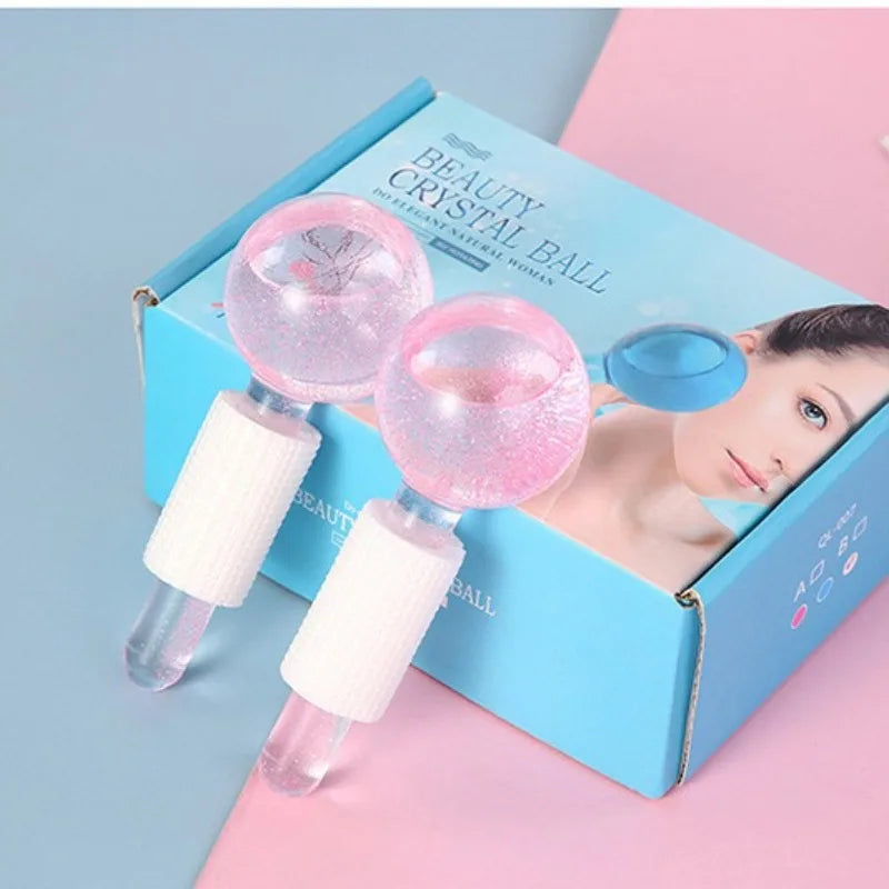 Pink Crystal Ice Face Massage Ball
