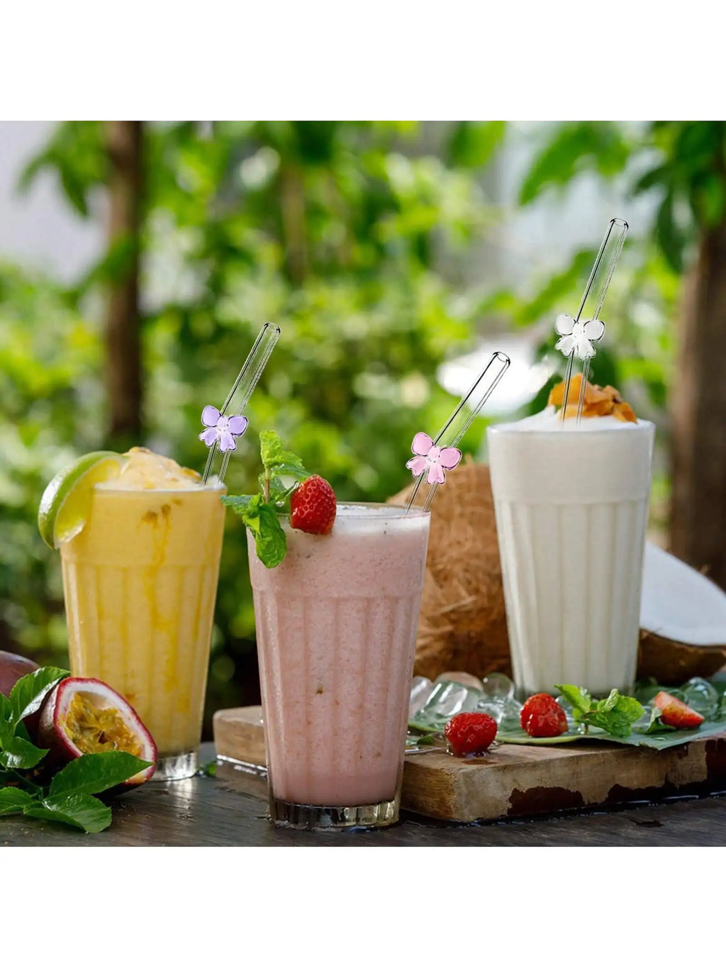 Reusable charm glass straws