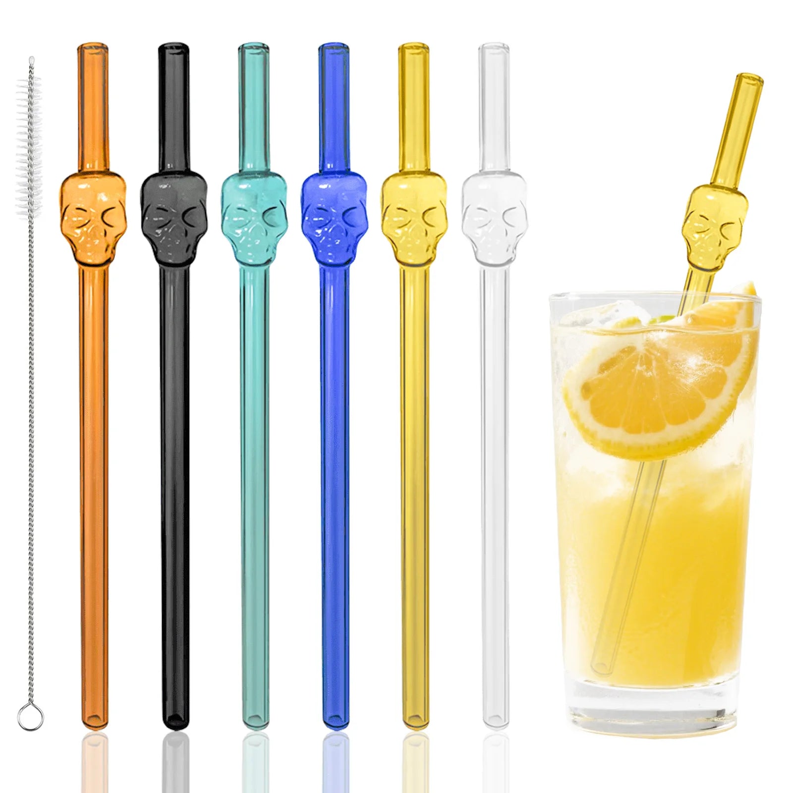 Reusable charm glass straws
