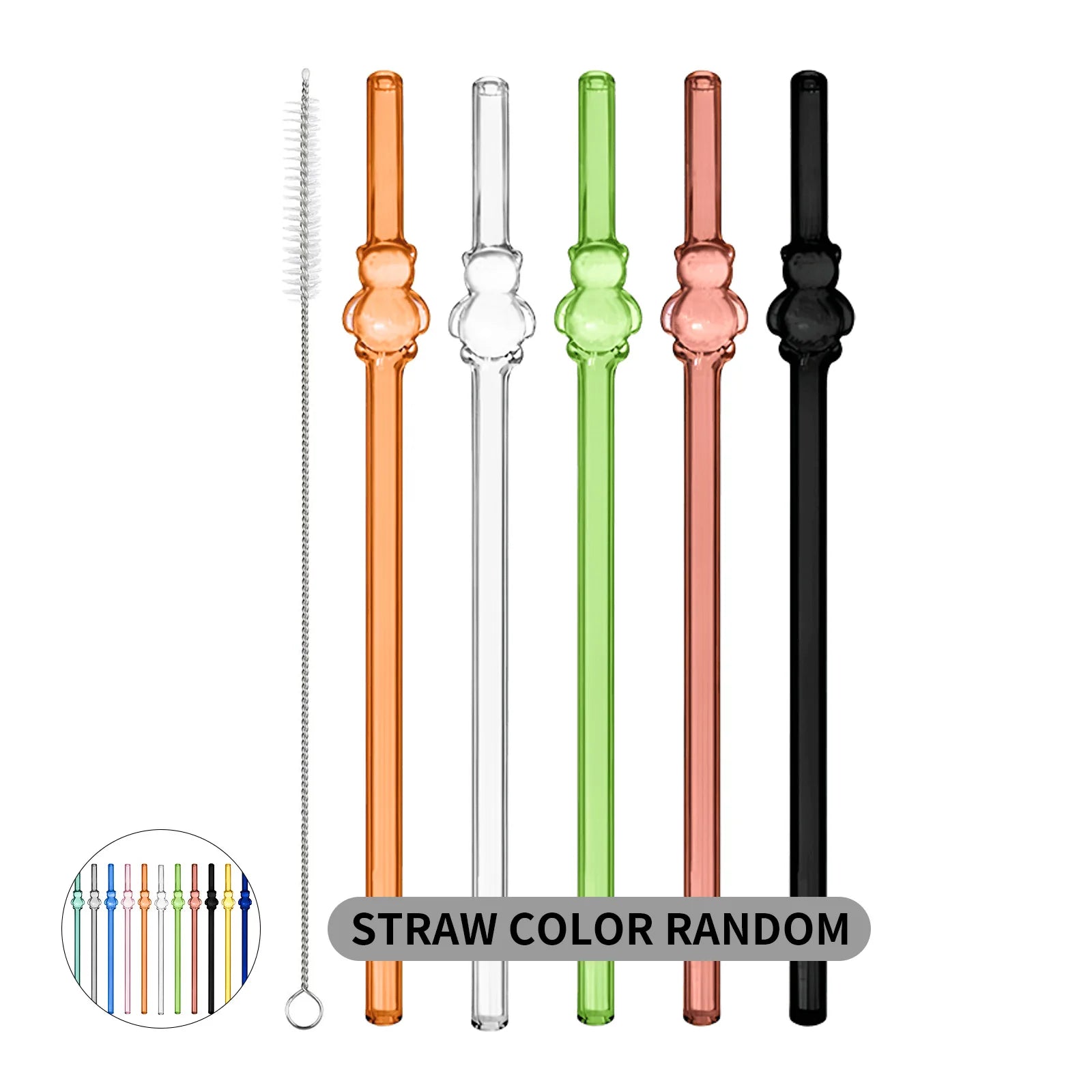 Reusable charm glass straws