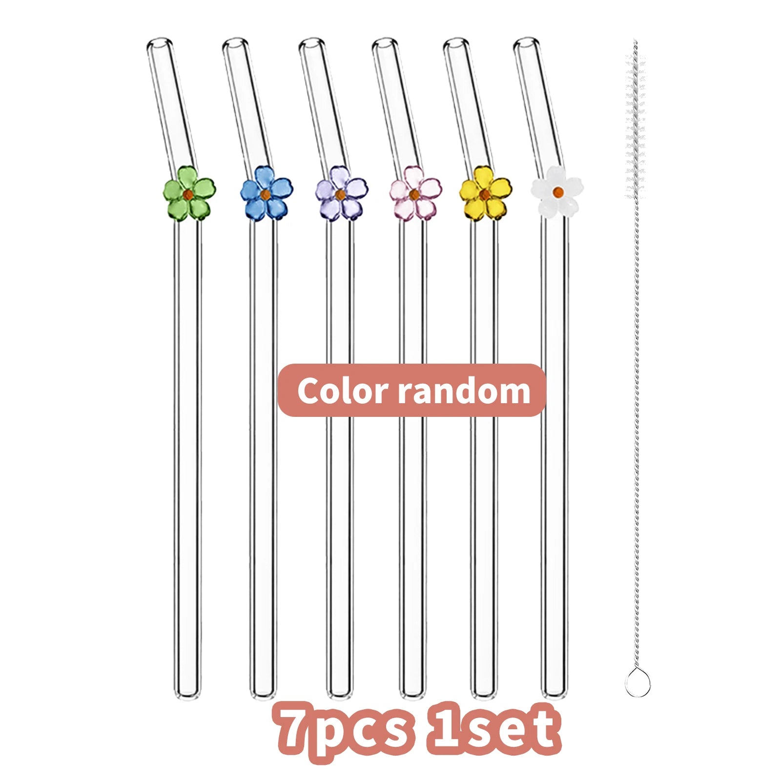 Reusable charm glass straws