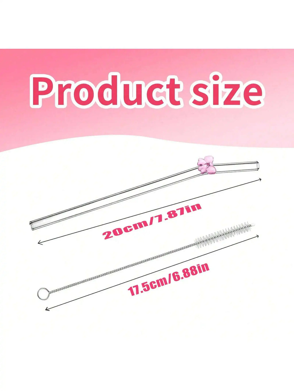Reusable charm glass straws