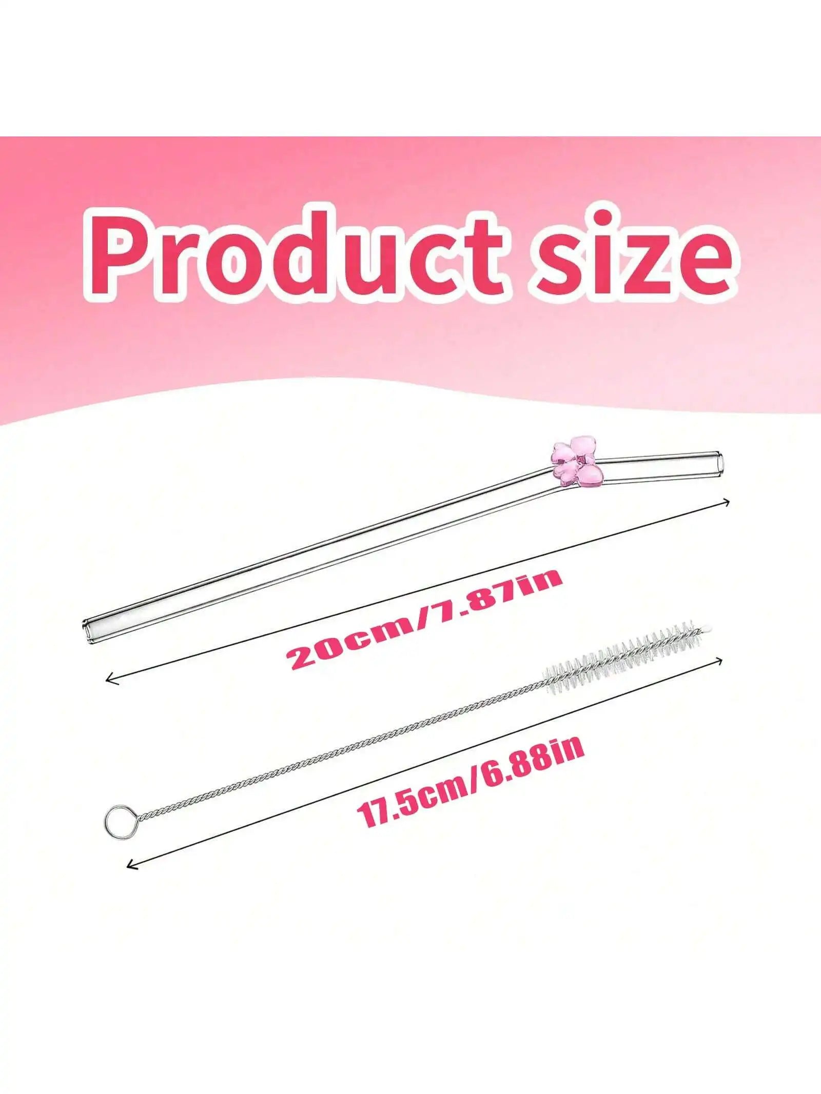 Reusable charm glass straws