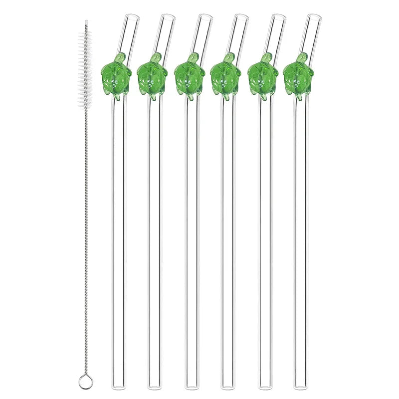 Reusable charm glass straws