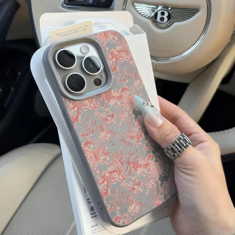 Pink Floral Lichee Pattern Phone Case