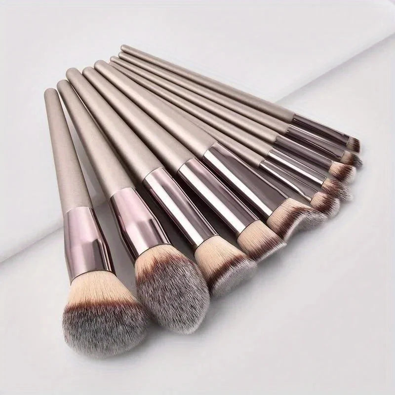 Champagne Gold Makeup Brush Set (10pcs)