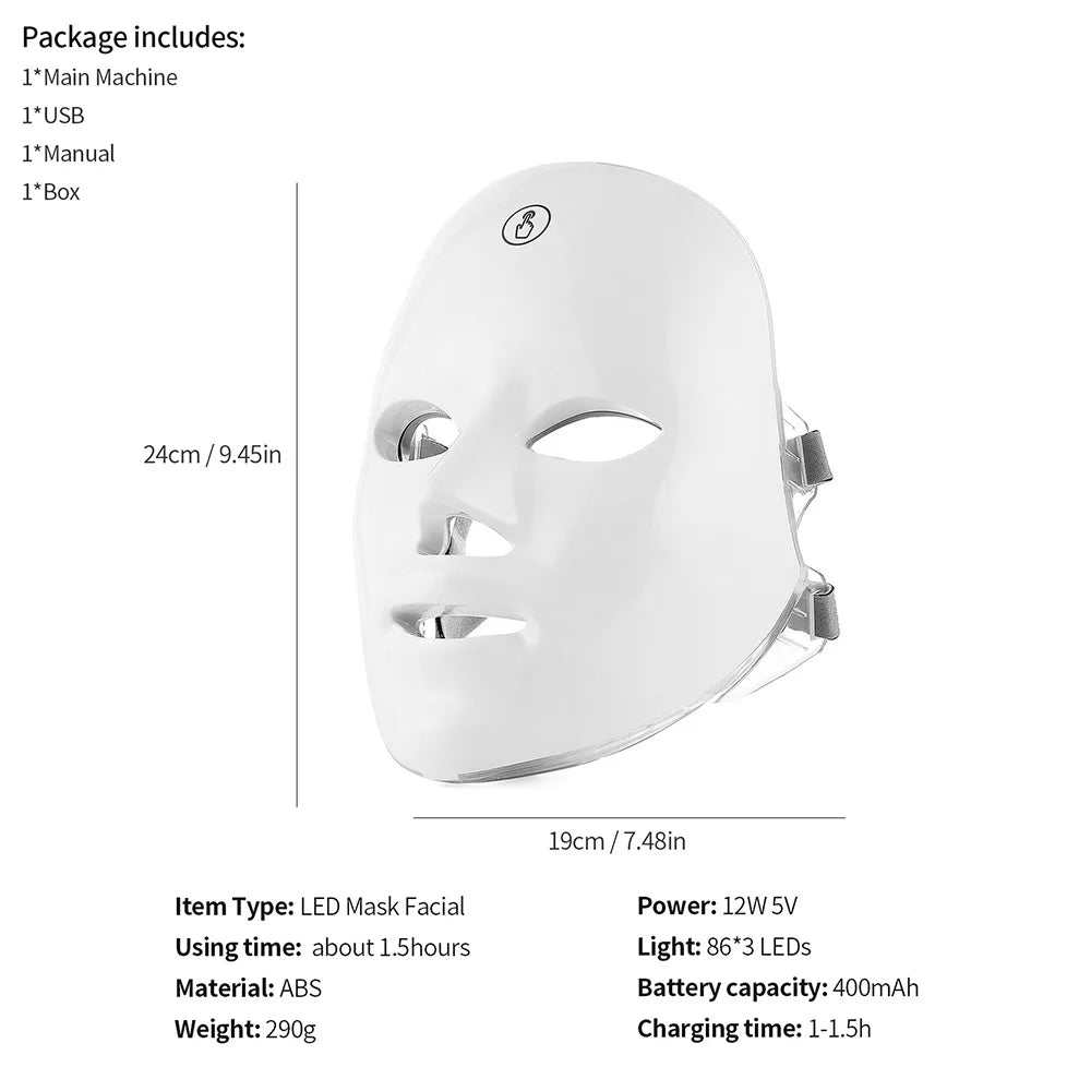 7-Color LED Facial Therapy Mask