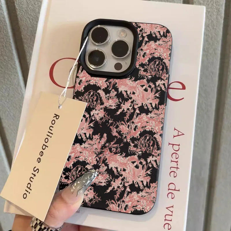 Pink Floral Lichee Pattern Phone Case