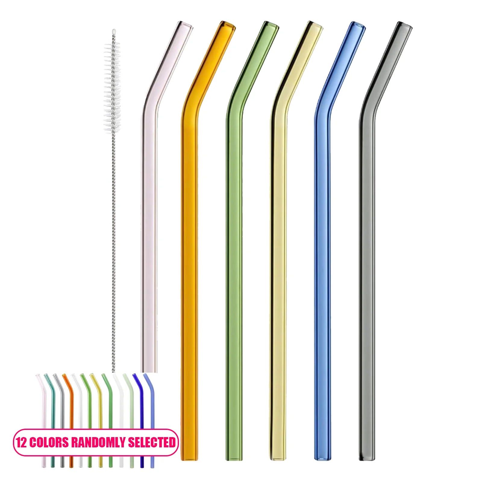 Reusable charm glass straws